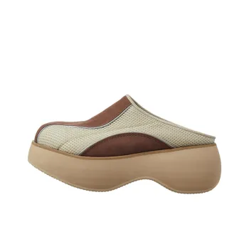 Open Yy Rubber Sole Wrap-toe Slippers Women's Brown