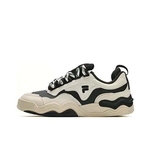 FILA FUSION KICK Wave Bottom Sneakers Skateboard Shoes Women's Low-Top Black/White