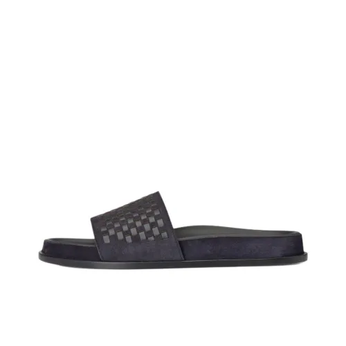 BOSS Interwoven Leather Slides