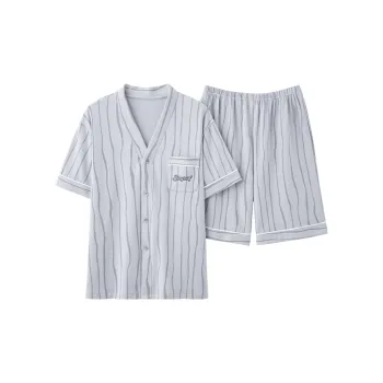 CAIHENGTONG Pajama Set Men's Silver