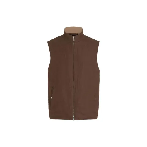 Ermenegildo Zegna Vests Men Linen Brown