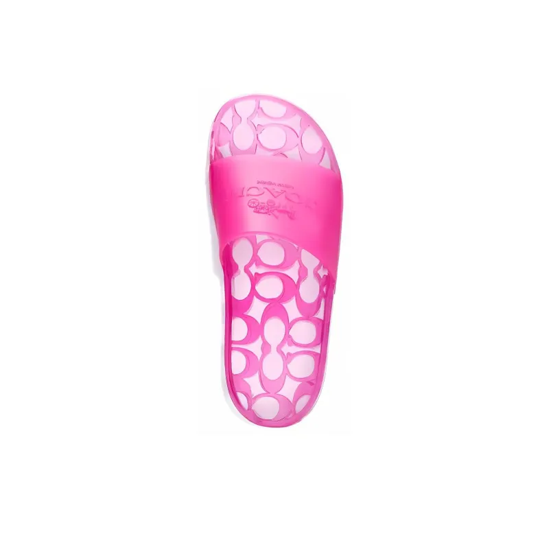 COACH Rubber Sole Slip Resistant Slide Slippers Women's Pink-3