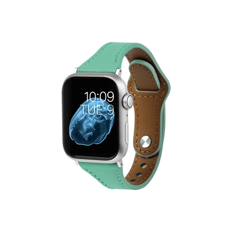 SHIRUI Small Round Pendant Accessories Genuine Leather Strap Watch Bands 38/40/45/ Unisex-8