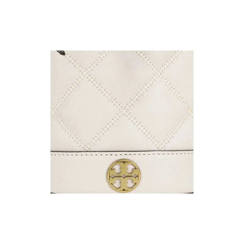TORY BURCH TB Willa Leather Bucket Bags Shoulder Bag Crossbody Bag Handbag Mini Women's White-5