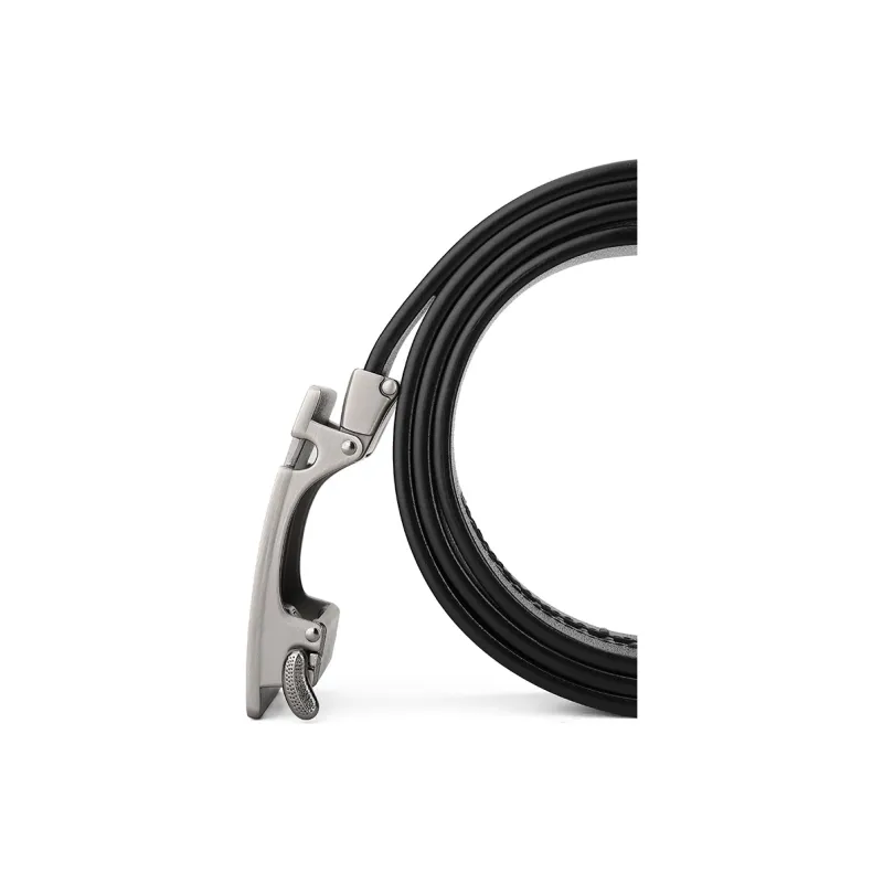 NAVIGARE Top Grain Cow Leather Belt Belt Men's Matte Gunmetal Black Gun Width  3.5cm-3