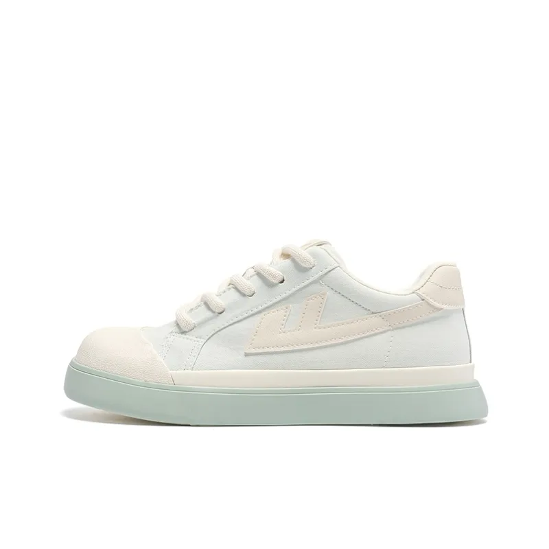 Warrior Canvas Shoes Durable Breathable Lightweight Low-Top Casual Shoes Women's Light Green Beige-0