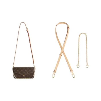 Luxury Care Artisan Workshop Vegetable Tanned Leather Cow Leather Chain Pochette Bag Strap Women's Beige