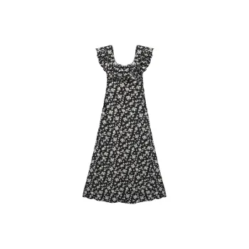 Vine Color Sleeveless Dress Women's Black