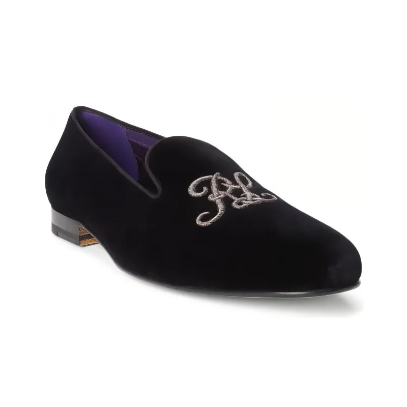 Ralph Lauren Purple Label Alonzo Velvet Slippers-2