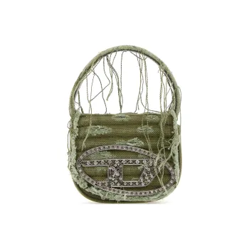 DIESEL Cotton With Cow Leather Handbag Extra Small Women's Green