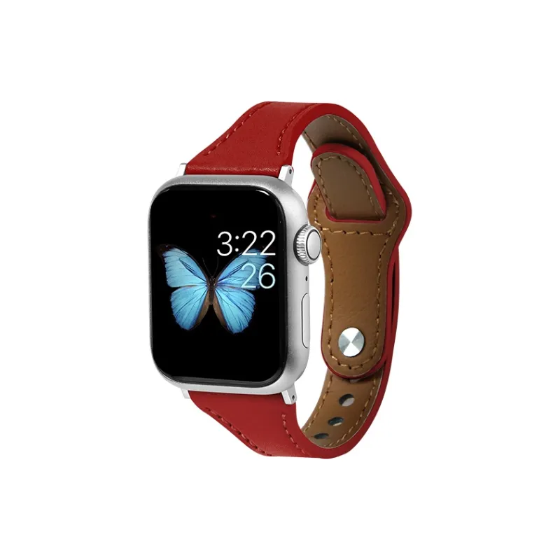 SHIRUI Small Round Pendant Accessories Genuine Leather Strap Watch Bands 38/40/45/ Unisex-15