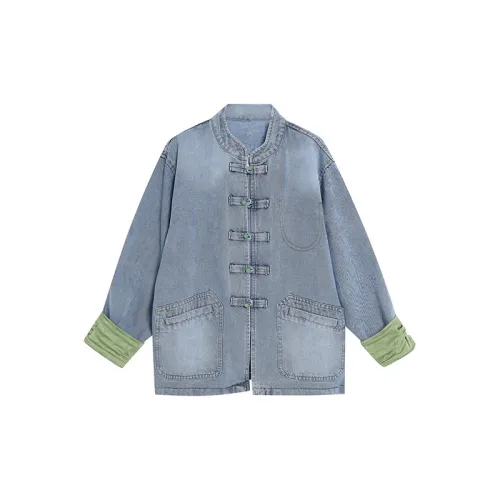 QUIET ANGEL Denim Jackets Women's Dark Blue