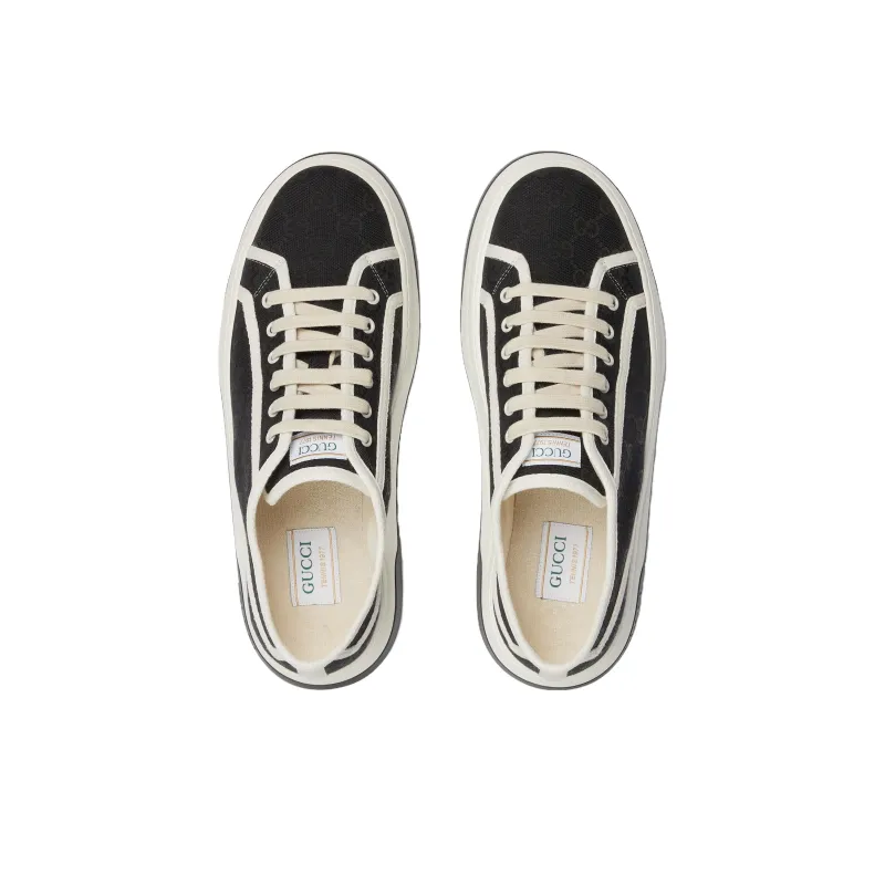 GUCCI Stylish Skateboarding Shoes Men's Black White-3