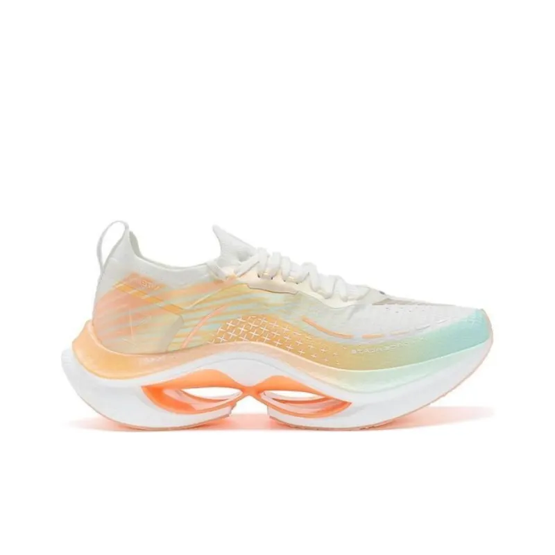 XTEP Cushioning Spin PRO Cushioning, Wear Resistant Low Top Running Shoes Women's White Orange-1