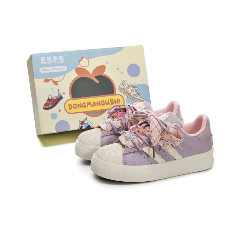 Anime Story Low Top Skateboard Shoes Women's-15