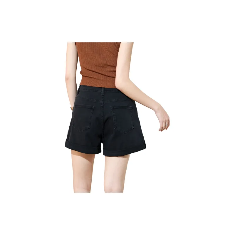 SMEN Denim Shorts Women's Black-1