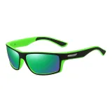 Black Frame with Green Edge and Blue-Green Lens