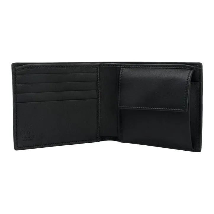 GUCCI Leather Wallet Men's Black-4