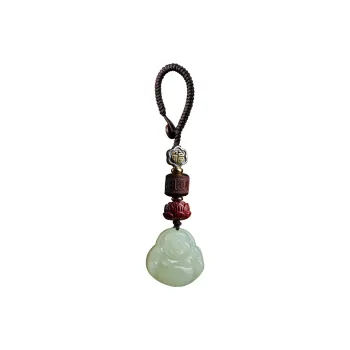 Moonstone Edge Hetian Jade Pendants Unisex Pale Greenish White Jade