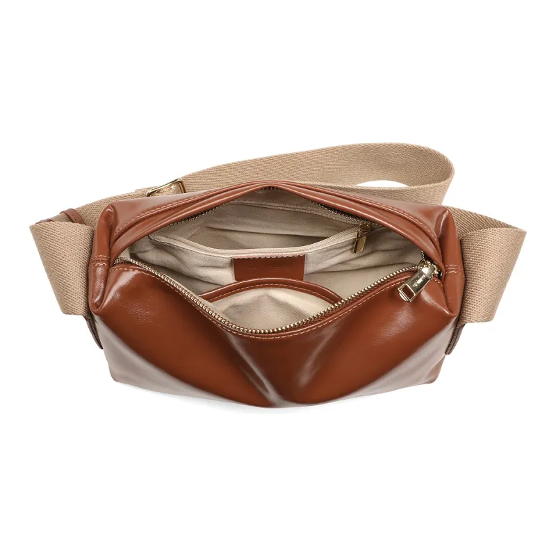 MILLIE'S Cow Leather Underarm Shoulder Bag Regular Women's Brown/Black-4