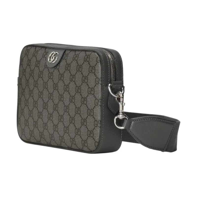 GUCCI Ophidia Canvas With Leather Trim Crossbody Bag Shoulder Bag Men's Gray-3