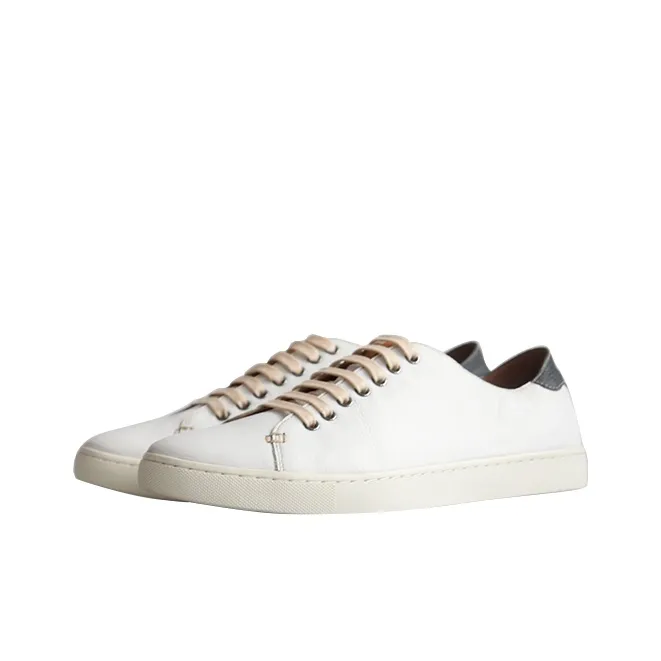 TIMOTHY&CO. White Sneakers Slip Resistant Low Top Casual Shoes 2cm Men's White-1