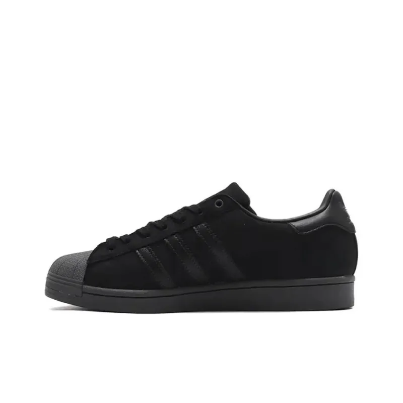 Adidas Originals SUPERSTAR Slip Resistant Shock Absorbers Lightweight Low Top Skateboard Shoes Men's Black Gray-0