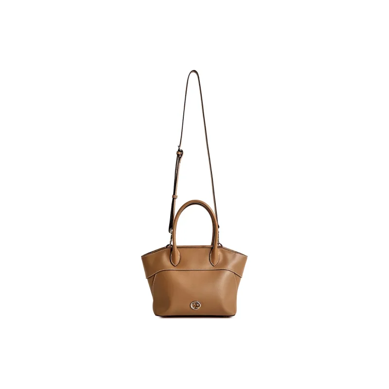 Cthulhu Cow Leather Smiley Face Tote Shoulder Bag Crossbody Bag Handbag Medium Size Women's Brown/Black-3