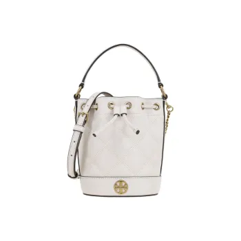 TORY BURCH TB Willa Leather Bucket Bags Shoulder Bag Crossbody Bag Handbag Mini Women's White