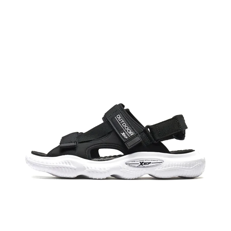 XTEP Beach Sandals Men's Black White-0