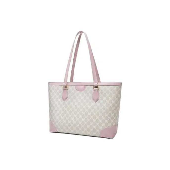 BELLE Artificial Leather Tote Bag Shopping Bag Shoulder Bags Large Size Women's Beige-1