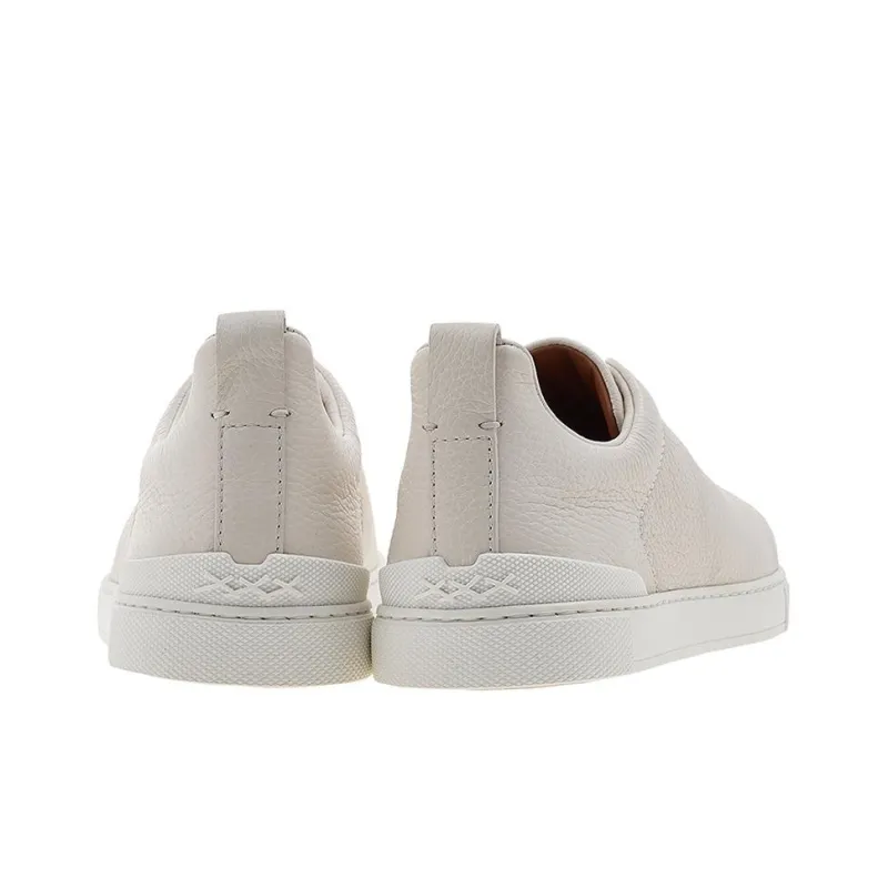 Zegna Triple Stitch Leather Sneakers-4
