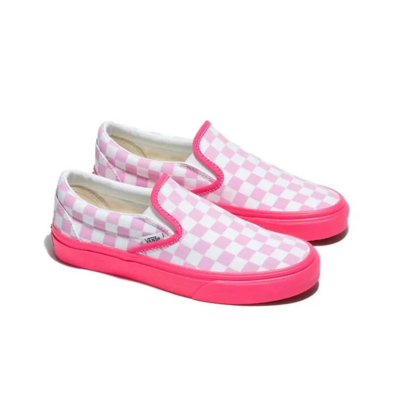 Vans Slip on Customs Neon 'Pink Checkerboard'-2