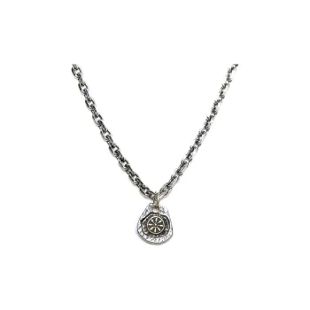 SHIYI N CIFANG Handmade Silver Sulfurization Distressed Necklaces Men's