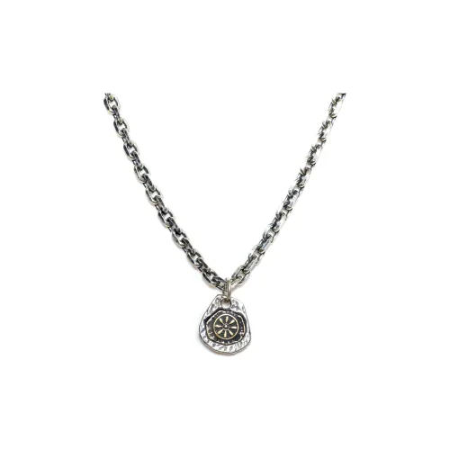 SHIYI N CIFANG Handmade Silver Sulfurization Distressed Necklaces Men's