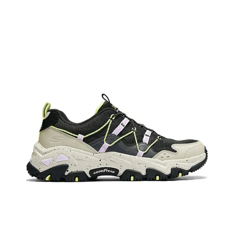 Skechers Cushioning Wear-Resistant Low-Top Outdoor Shoes Women's Black Green-1