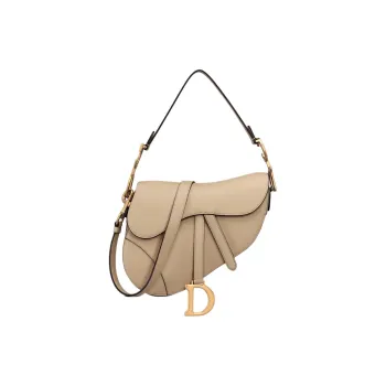 DIOR Saddle Grained Calfskin Saddle Bag Shoulder Bag Crossbody Bag Handbag Women's Sand