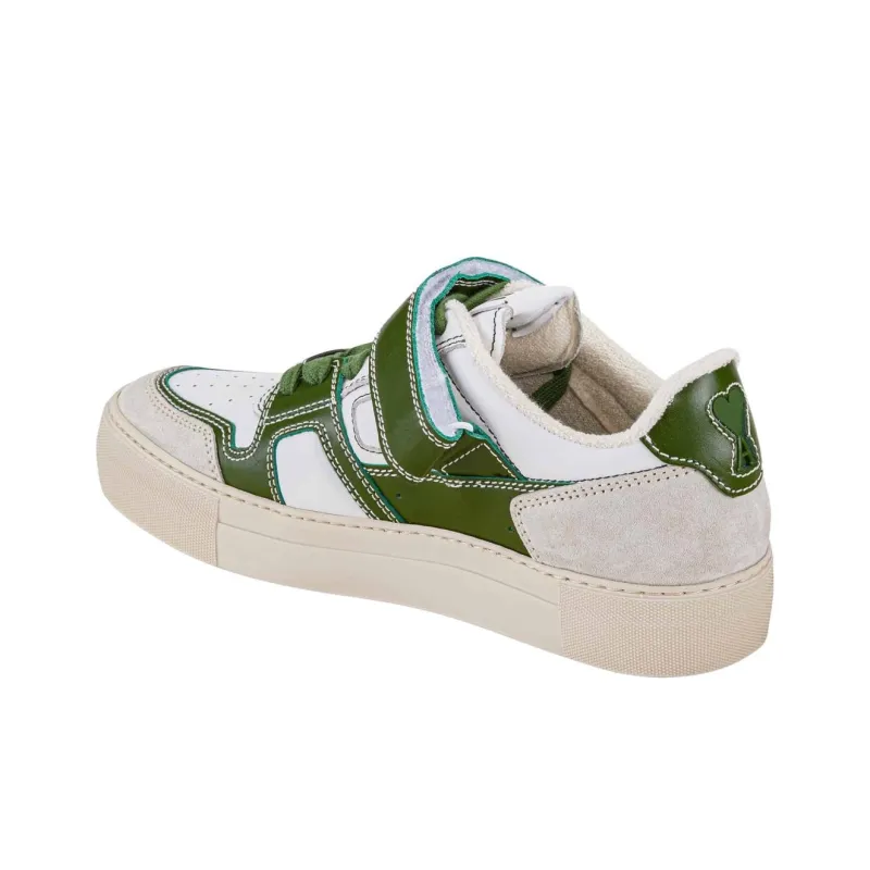 AMIPARIS Low Top Skateboard Shoes Men's White Green-4