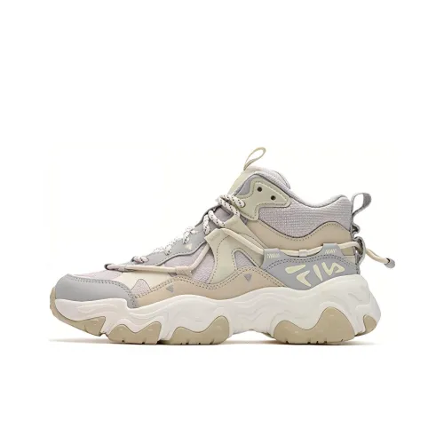 FILA FLUID 5 Cat Paw 5.0 Cushioning Wear Resistant Mid Top Casual Shoes Women's Beige