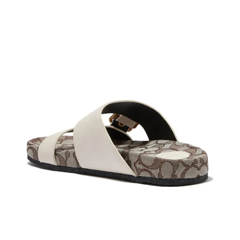 COACH Rubber Sole Odor-Resistant Slide Slippers Women's White-2