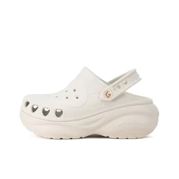 GOTO Heart Clogs Women's Bone White
