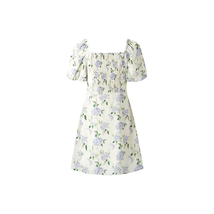 PEACEBIRD Short Sleeved Dress Women's Multicolor Pattern-1
