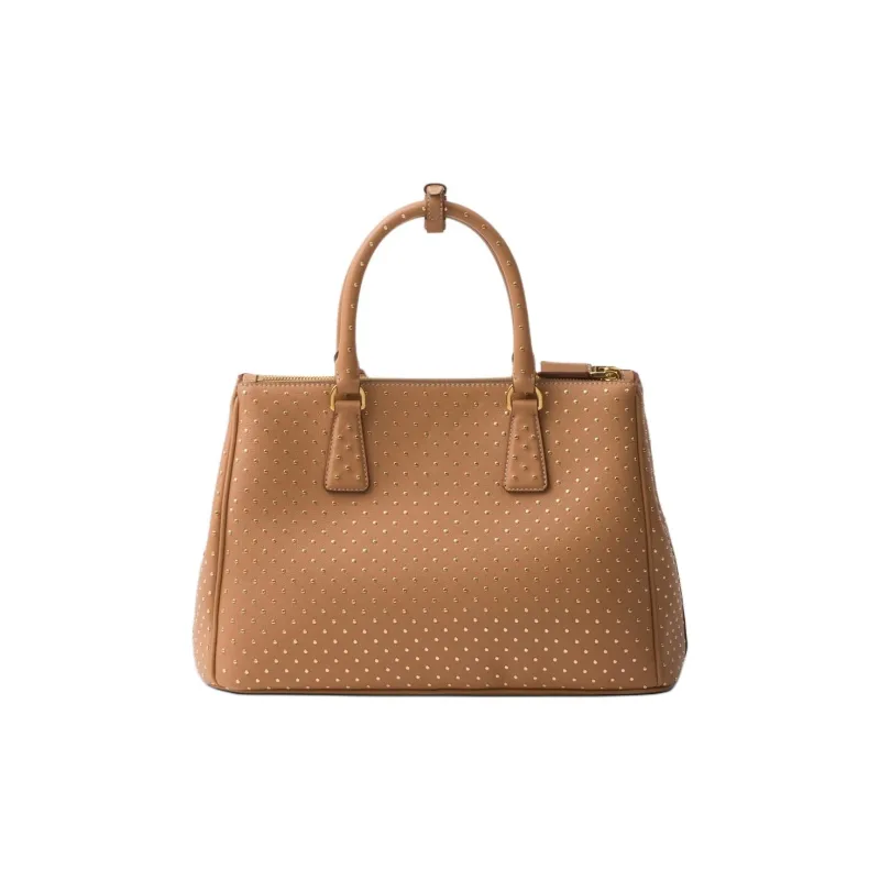 PRADA Leather Shoulder Bag Crossbody Bag Handbag Large Size Women's Brown-2