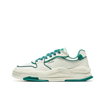 Erke White Peach Oolong Slip Resistant Cushioning Wear Resistant Low Top Skateboard Shoes Men's Ivory Bronze Green