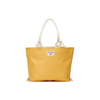 Skechers Fabric Tote Bag Shopping Bag Handbag Shoulder Bag Unisex Amber Gold With Fine White