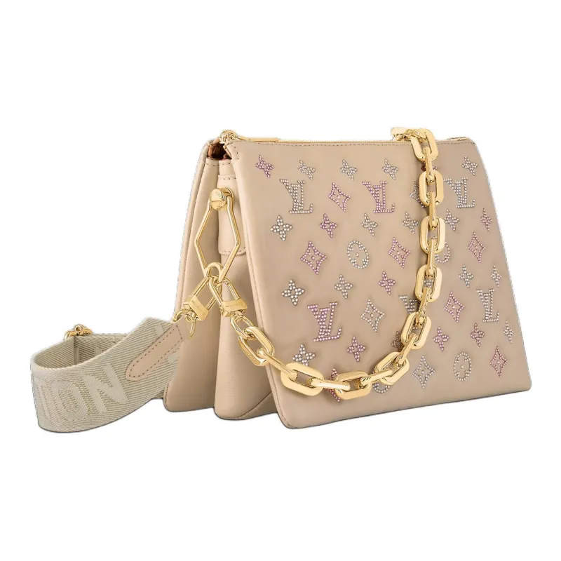 LOUIS VUITTON Coussin Lambskin Shoulder Bag, Crossbody Bag, Handbag Trumpets Women's Nude Pink-1