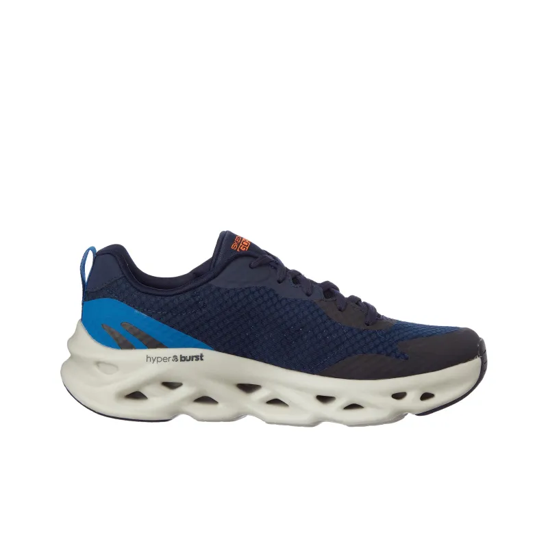 Skechers Go Run Swirl Tech Durable Breathable Lightweight Low-Top Running Shoes Men's Blue Black-1