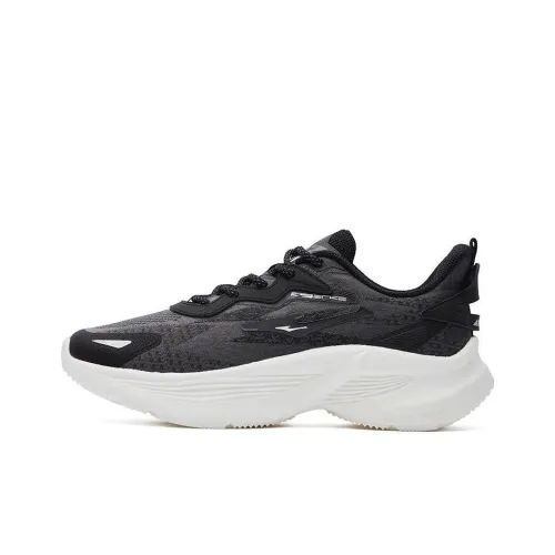 Erke Shock Absorbers With Slip Resistant And Abrasion Resistant Properties Low Top Casual Running Shoes Women's Black