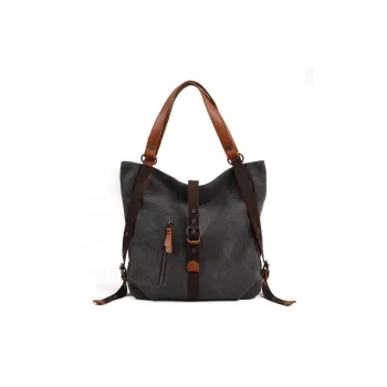 PULUWIRR Canvas Water-Resistant Travel Bag Regular Unisex Khaki/Dark Gray/Coffee