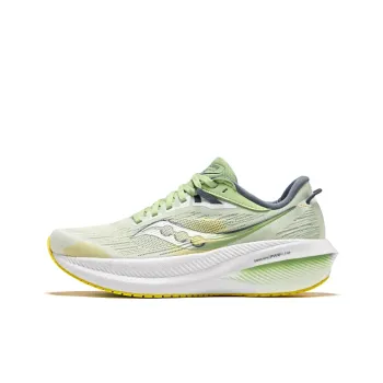 Saucony Triumph 21 Cushioning Breathable Low Top Training Racing Running Shoes Women's White Green